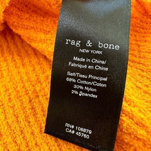 Rag & Bone Womens Soleil Bra Crop Top XL‎ Golden Yellow Ribbed Knit - Picture 11 of 14